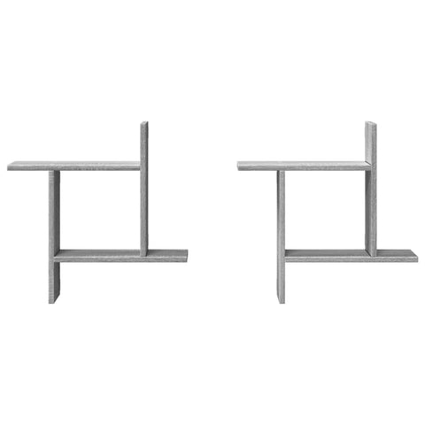 vidaXL Wall Shelves 2 pcs Grey Sonoma 50x12x50 cm Engineered Wood