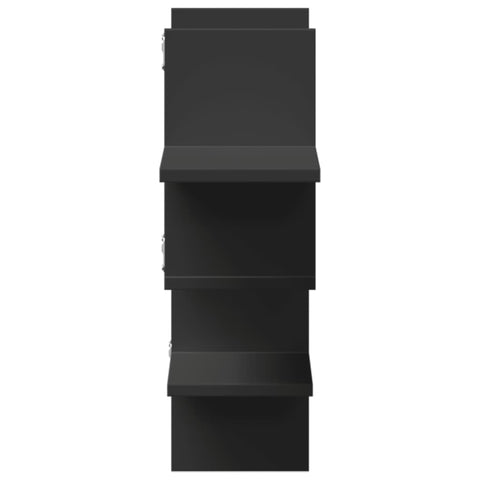 vidaXL Wall Shelf Black 124.5x18x60.5 cm Engineered Wood