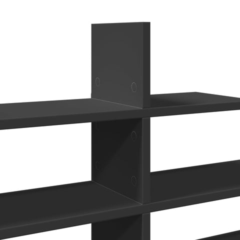 vidaXL Wall Shelf Black 124.5x18x60.5 cm Engineered Wood