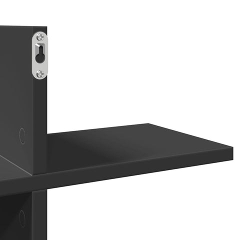 vidaXL Wall Shelf Black 124.5x18x60.5 cm Engineered Wood
