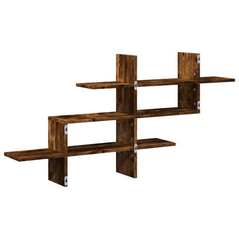 vidaXL Wall Shelf Smoked Oak 124.5x18x60.5 cm Engineered Wood