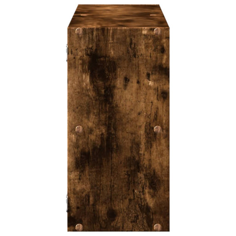 vidaXL Wall Shelf Smoked Oak 100x25x50 cm Engineered Wood