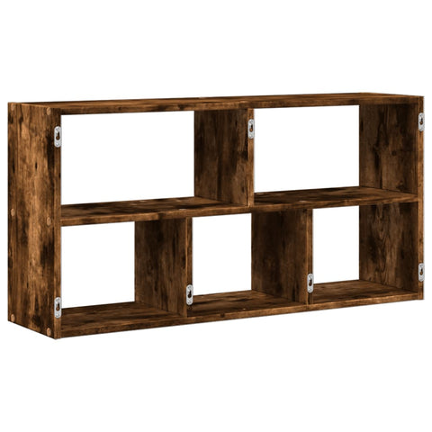vidaXL Wall Shelf Smoked Oak 100x25x50 cm Engineered Wood