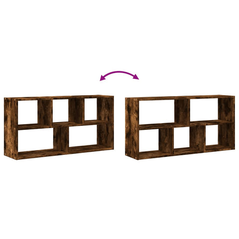 vidaXL Wall Shelf Smoked Oak 100x25x50 cm Engineered Wood