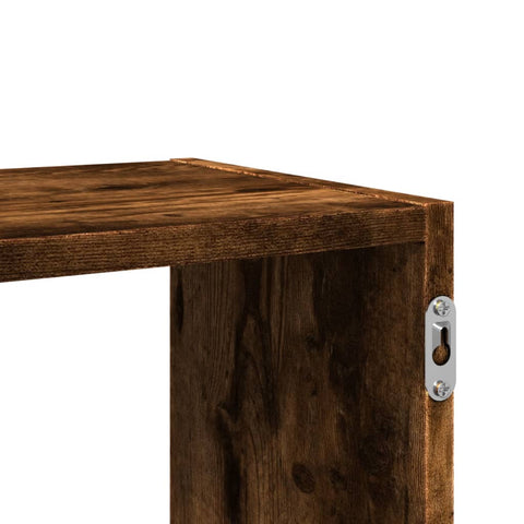 vidaXL Wall Shelf Smoked Oak 100x25x50 cm Engineered Wood