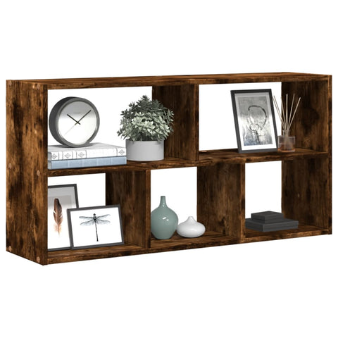 vidaXL Wall Shelf Smoked Oak 100x25x50 cm Engineered Wood