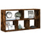 vidaXL Wall Shelf Smoked Oak 100x25x50 cm Engineered Wood