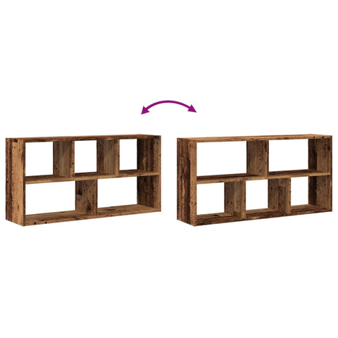 vidaXL Wall Shelf Old Wood 100x25x50 cm Engineered Wood
