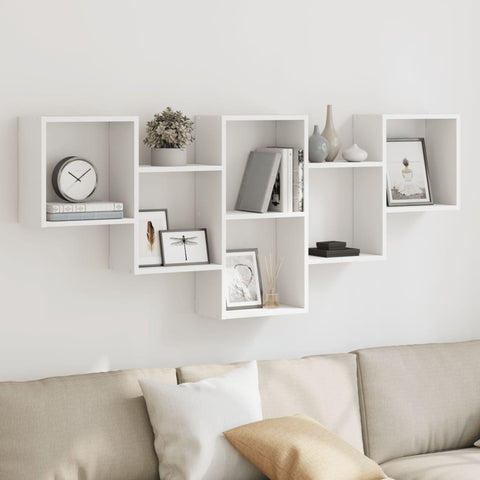 vidaXL Wall Shelf White 159x18x66 cm Engineered Wood