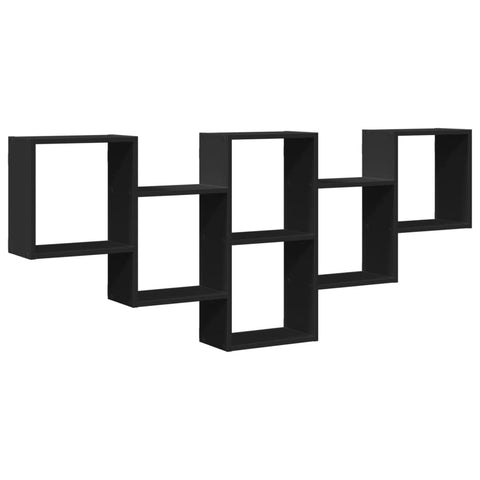 vidaXL Wall Shelf Black 159x18x66 cm Engineered Wood