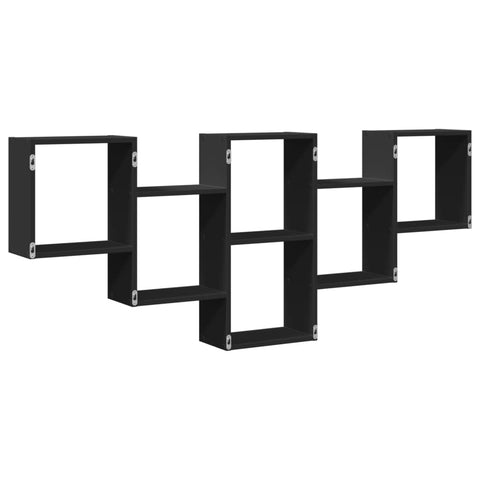 vidaXL Wall Shelf Black 159x18x66 cm Engineered Wood