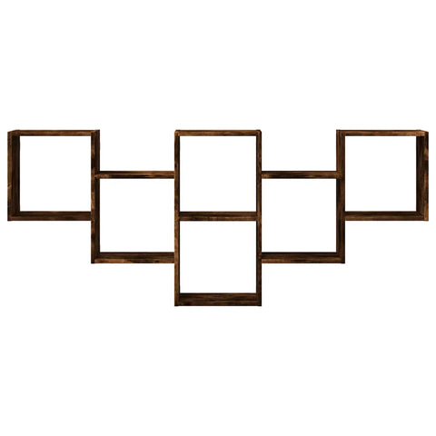 vidaXL Wall Shelf Smoked Oak 159x18x66 cm Engineered Wood