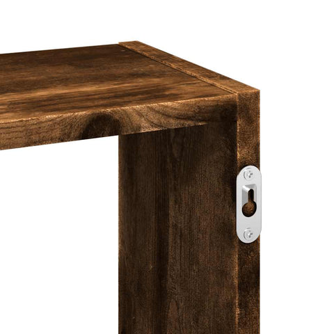 vidaXL Wall Shelf Smoked Oak 159x18x66 cm Engineered Wood