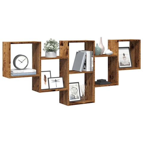 vidaXL Wall Shelf Old Wood 159x18x66 cm Engineered Wood