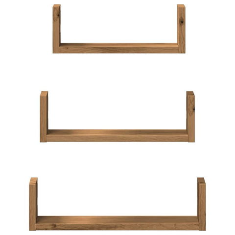 vidaXL Wall Shelf 3 pcs Artisian Oak Engineered Wood