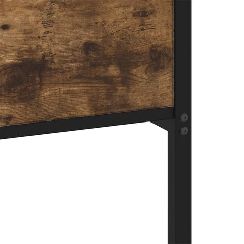 vidaXL Metal Bed Frame without Mattress Smoked Oak 183x213 cm
