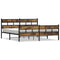 vidaXL Metal Bed Frame without Mattress Smoked Oak 193x203 cm