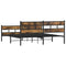 vidaXL Metal Bed Frame without Mattress Smoked Oak 193x203 cm