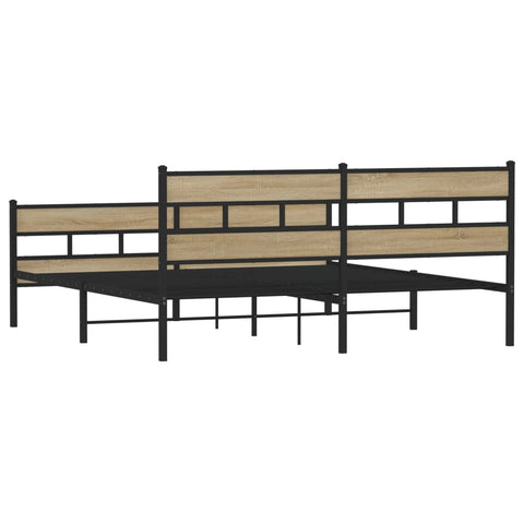 vidaXL Metal Bed Frame without Mattress Sonoma Oak 183x213 cm