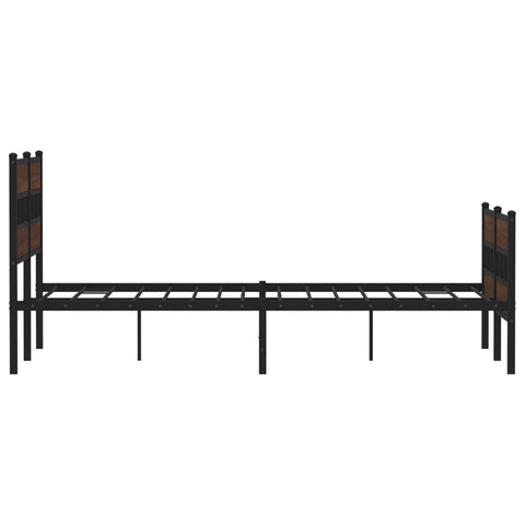 vidaXL Metal Bed Frame without Mattress Brown Oak 150x200 cm King Size