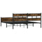 vidaXL Metal Bed Frame without Mattress Smoked Oak 180x200 cm Super King