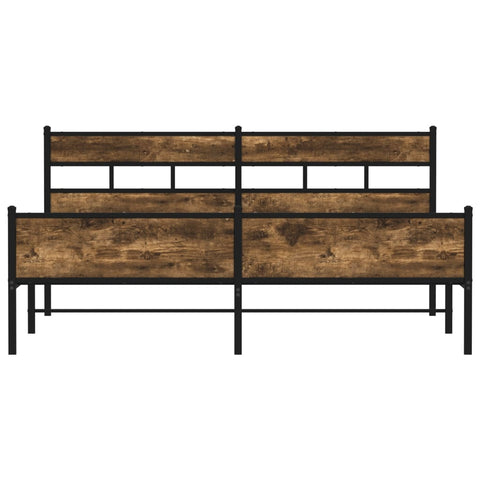 vidaXL Metal Bed Frame without Mattress Smoked Oak 200x200 cm