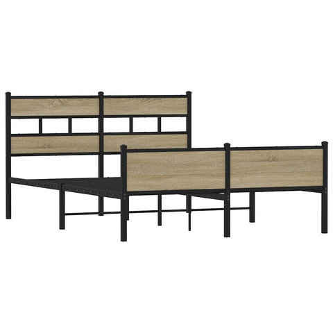 vidaXL Metal Bed Frame without Mattress Sonoma Oak 160x200 cm