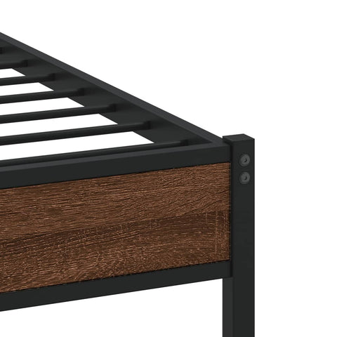 vidaXL Metal Bed Frame without Mattress Brown Oak 200x200 cm