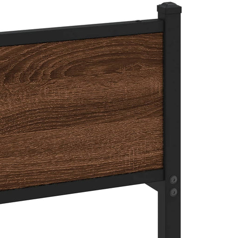 vidaXL Metal Bed Frame without Mattress Brown Oak 200x200 cm