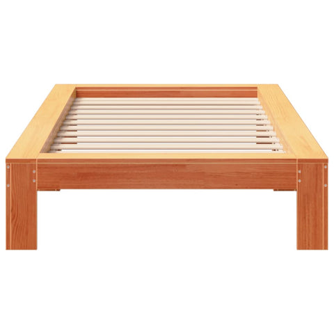 vidaXL Bed Frame without Mattress Wax Brown 100x200 cm Solid Wood Pine