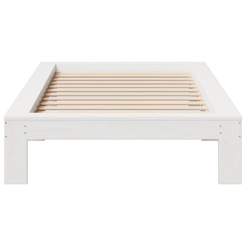 vidaXL Bed Frame without Mattress White 75x190 cm Small Single Solid Wood Pine