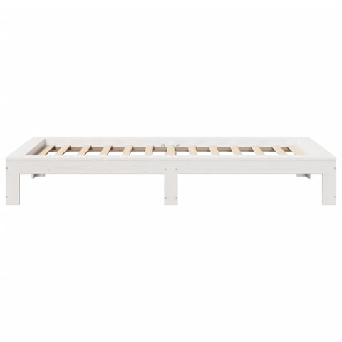 vidaXL Bed Frame without Mattress White 75x190 cm Small Single Solid Wood Pine
