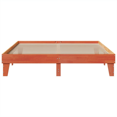 vidaXL Bed Frame without Mattress Wax Brown 200x200 cm Solid Wood Pine