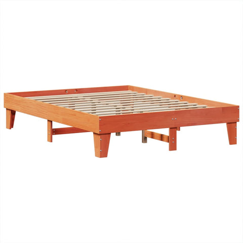 vidaXL Bed Frame without Mattress Wax Brown 140x200 cm Solid Wood Pine