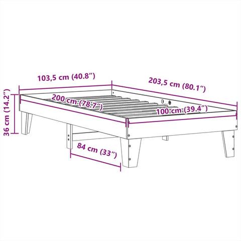 vidaXL Bed Frame without Mattress White 100x200 cm Solid Wood Pine