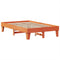 vidaXL Bed Frame without Mattress Wax Brown 135x190 cm Double Solid Wood Pine