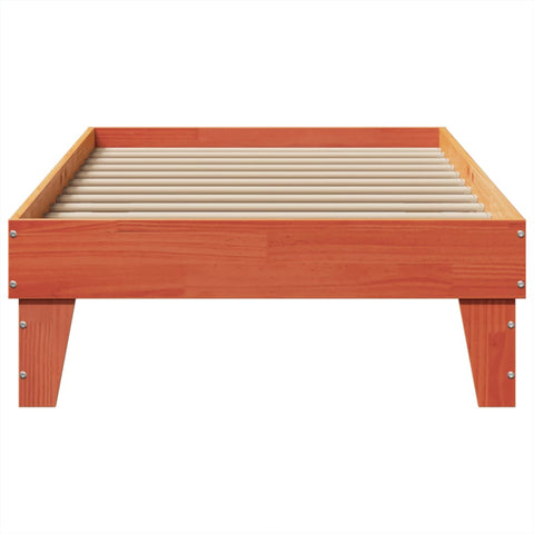 vidaXL Bed Frame without Mattress Wax Brown 75x190 cm Small Single Solid Wood Pine