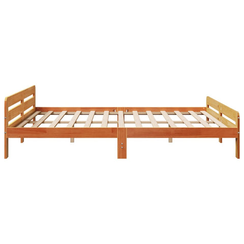 vidaXL Bed Frame without Mattress Wax Brown 180x200 cm Super King Size Solid Wood Pine