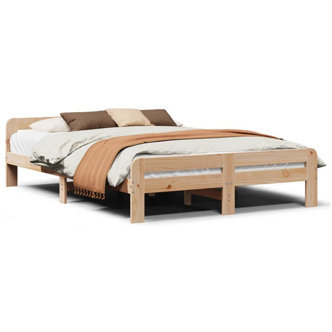 vidaXL Bed Frame without Mattress 150x200 cm King Size Solid Wood Pine