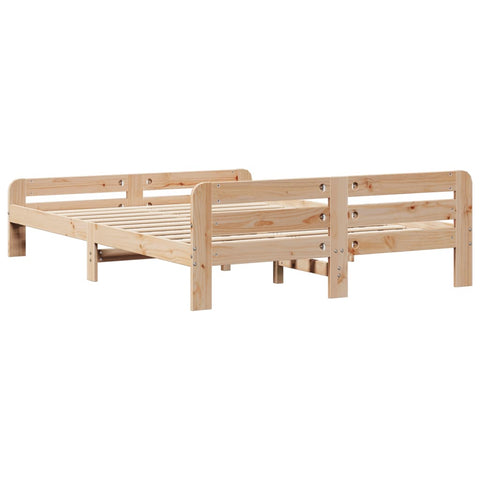 vidaXL Bed Frame without Mattress 150x200 cm King Size Solid Wood Pine