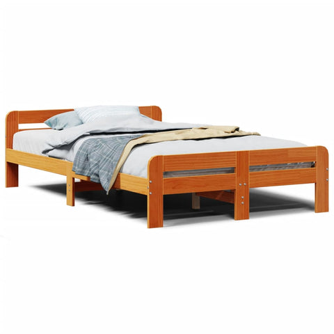 vidaXL Bed Frame without Mattress Wax Brown 120x200 cm Solid Wood Pine