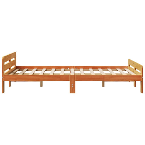 vidaXL Bed Frame without Mattress Wax Brown 120x200 cm Solid Wood Pine