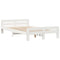 vidaXL Bed Frame without Mattress White 120x190 cm Small Double Solid Wood Pine