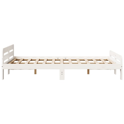 vidaXL Bed Frame without Mattress White 120x190 cm Small Double Solid Wood Pine