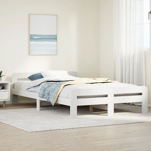vidaXL Bed Frame without Mattress White 120x190 cm Small Double Solid Wood Pine