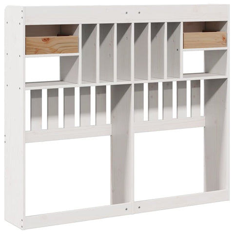 vidaXL Headboard with Storage White 135 cm Solid Wood Pine