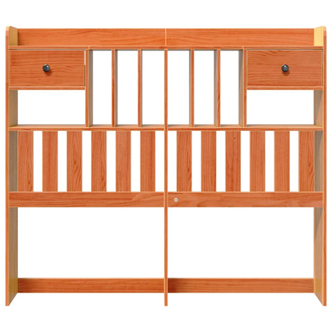 vidaXL Headboard with Storage Wax Brown 120 cm Solid Wood Pine