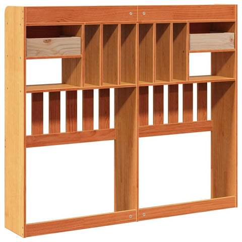 vidaXL Headboard with Storage Wax Brown 120 cm Solid Wood Pine