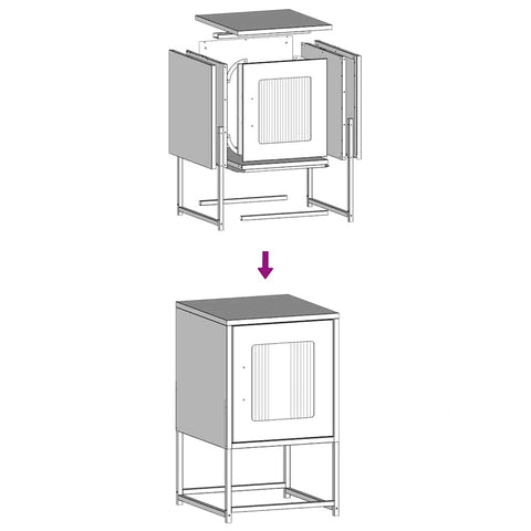 vidaXL Bedside Cabinet Pink 36x39x60.5 cm Cold-rolled Steel