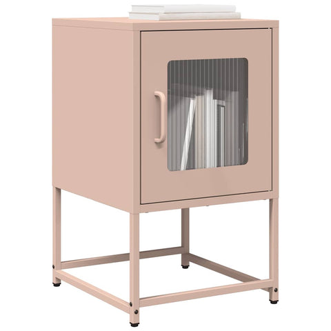 vidaXL Bedside Cabinet Pink 36x39x60.5 cm Cold-rolled Steel